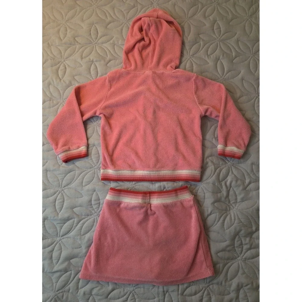 Vintage Girl's Old Navy Terrycloth Hoodie And Skort‎ Set Size 3T Pink Y2K